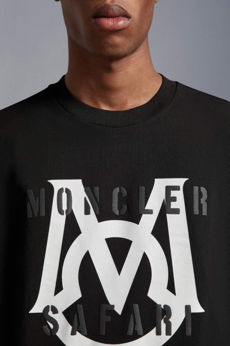 Camiseta Moncler Logo T Hombre Negros | CEVO-92871