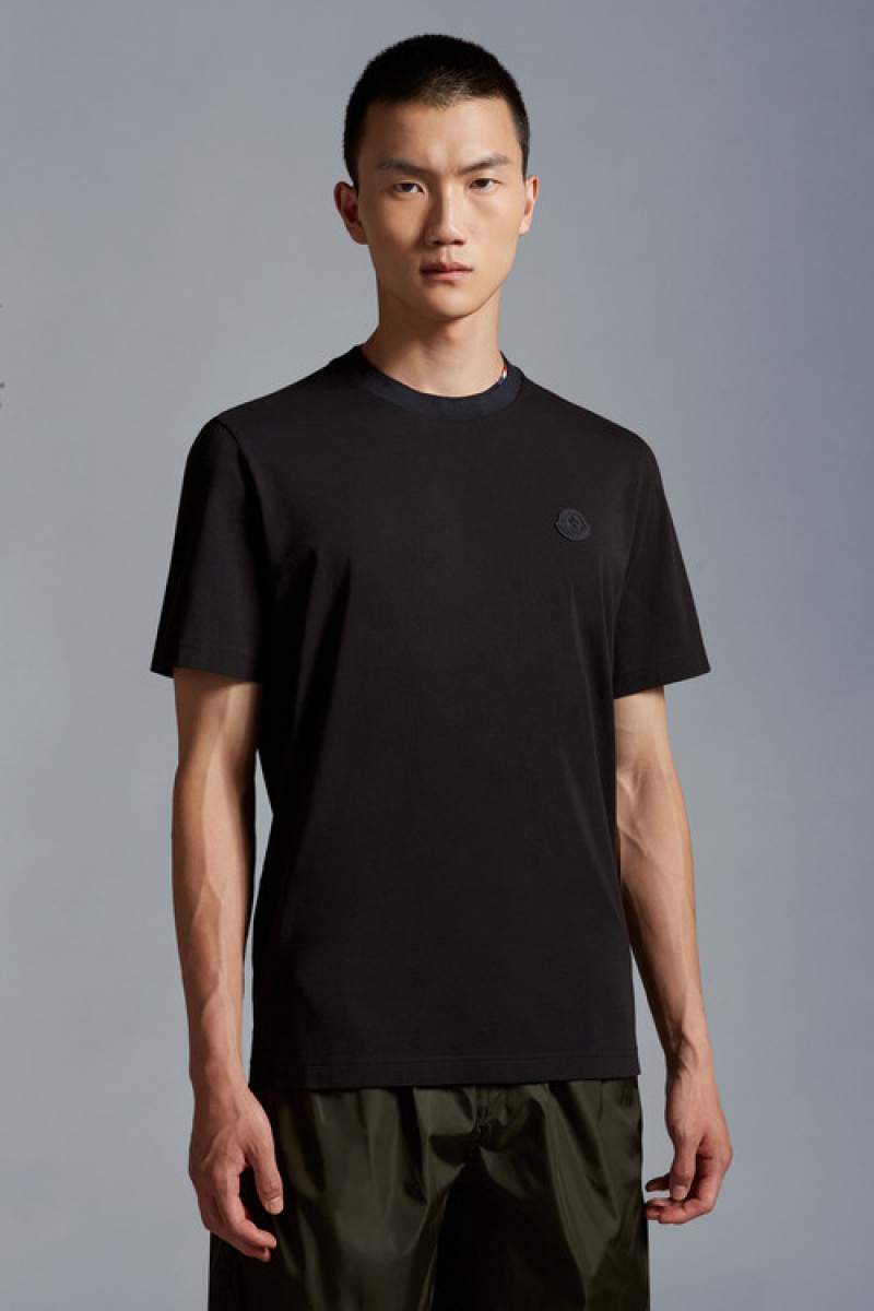 Camiseta Moncler Logo T Hombre Negros | FRLB-30567