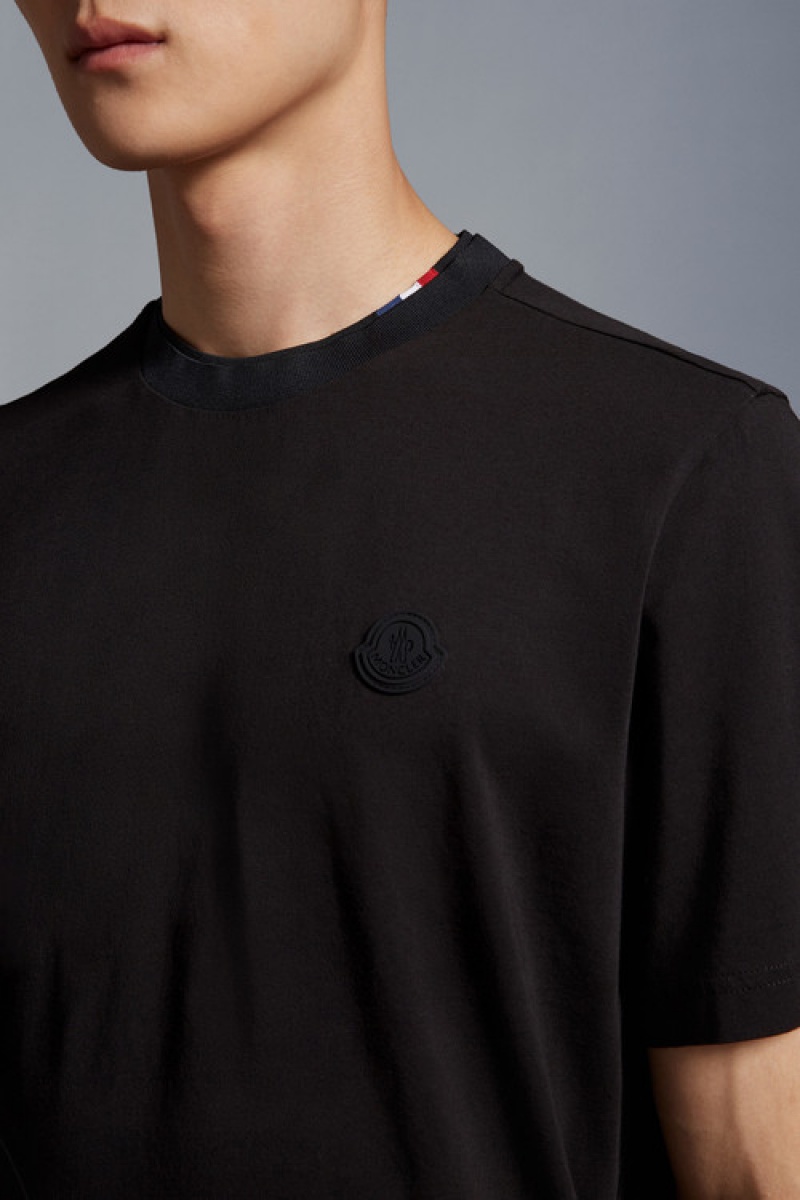 Camiseta Moncler Logo T Hombre Negros | FRLB-30567