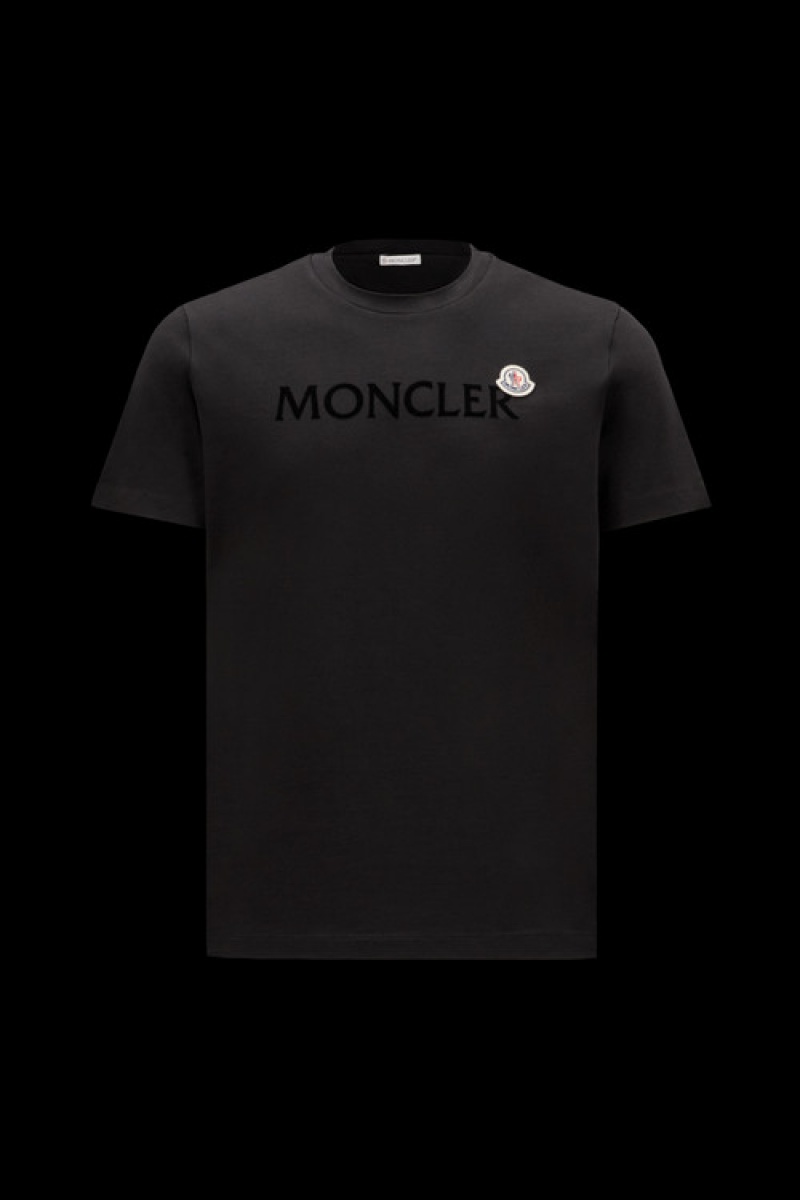 Camiseta Moncler Logo T Hombre Negros | GWIJ-08514