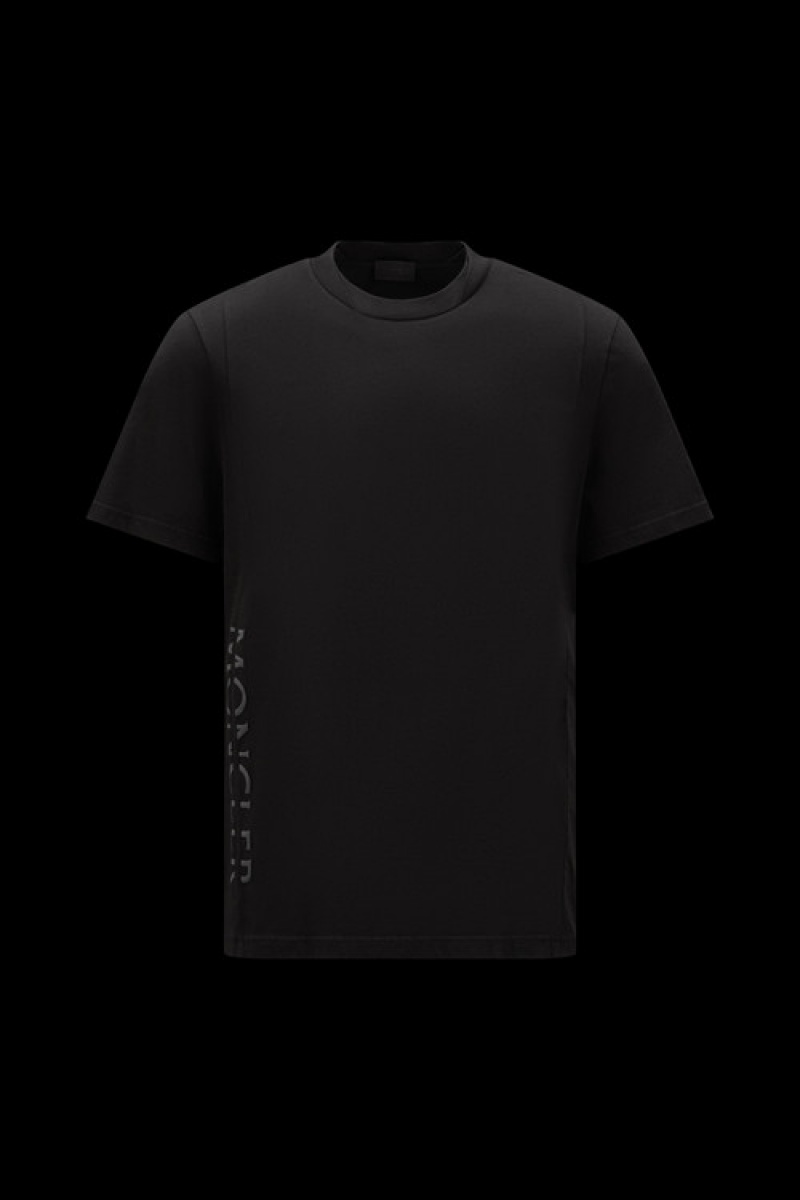 Camiseta Moncler Logo T Hombre Negros | IZBP-73205