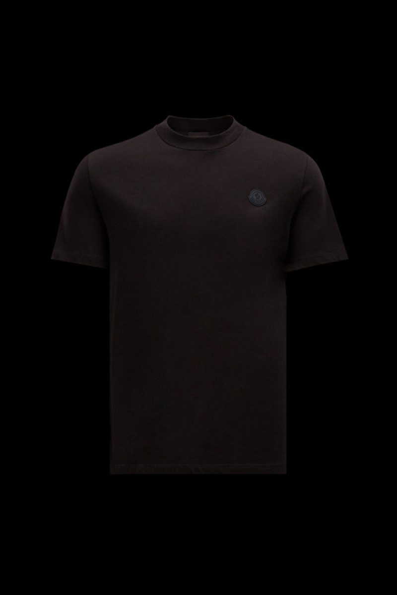 Camiseta Moncler Logo T Hombre Negros | KPHA-04578