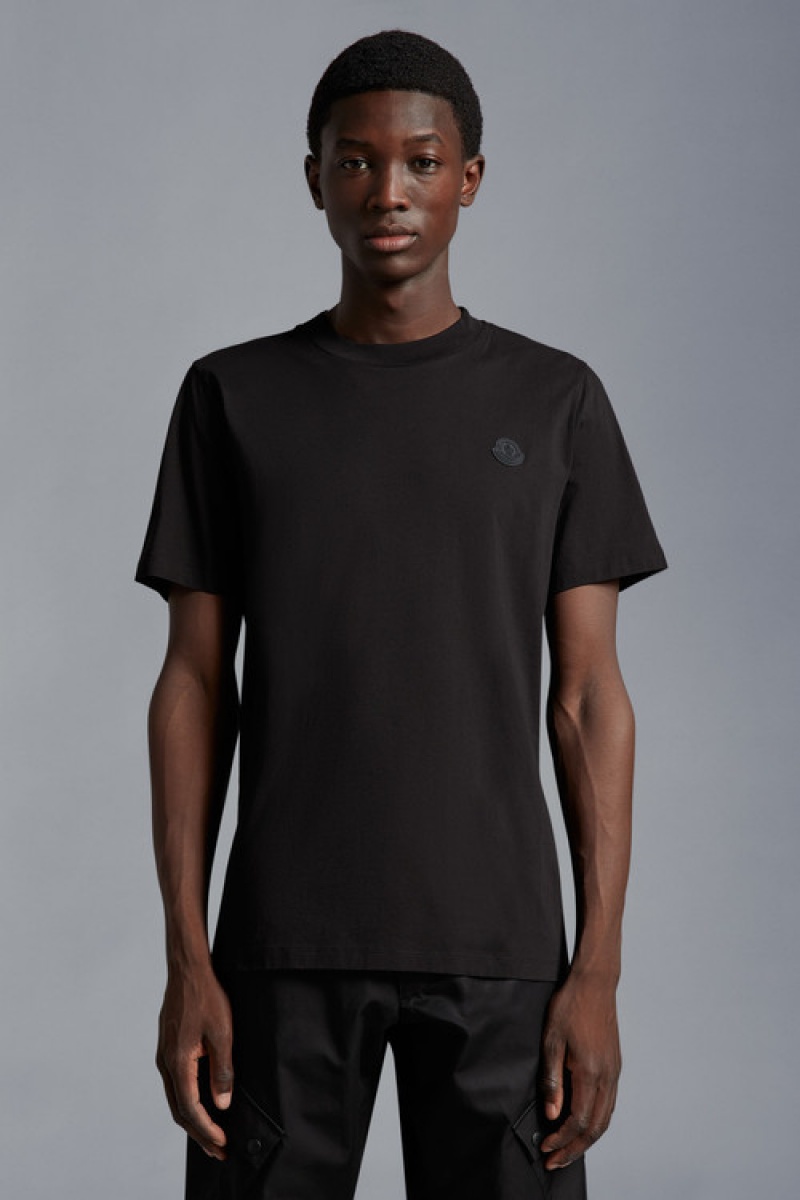 Camiseta Moncler Logo T Hombre Negros | KPHA-04578