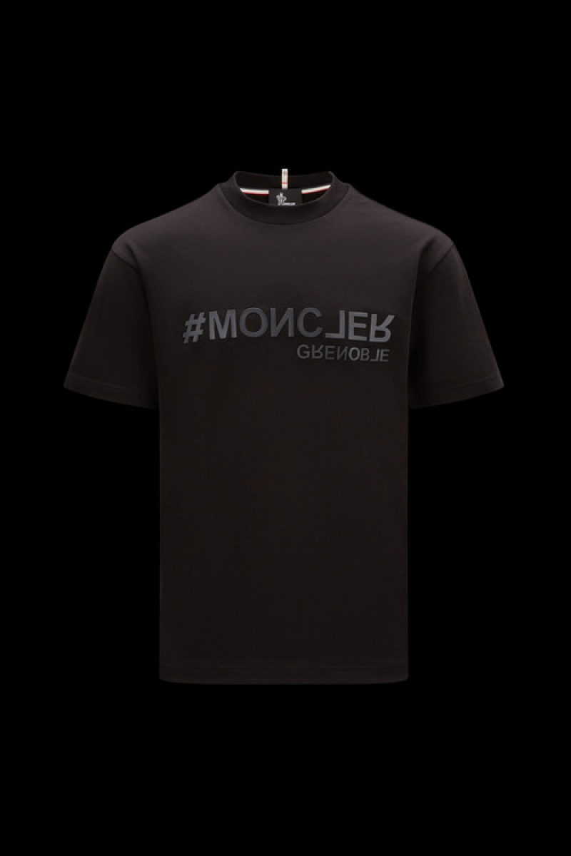 Camiseta Moncler Logo T Hombre Negros | PSOD-70523