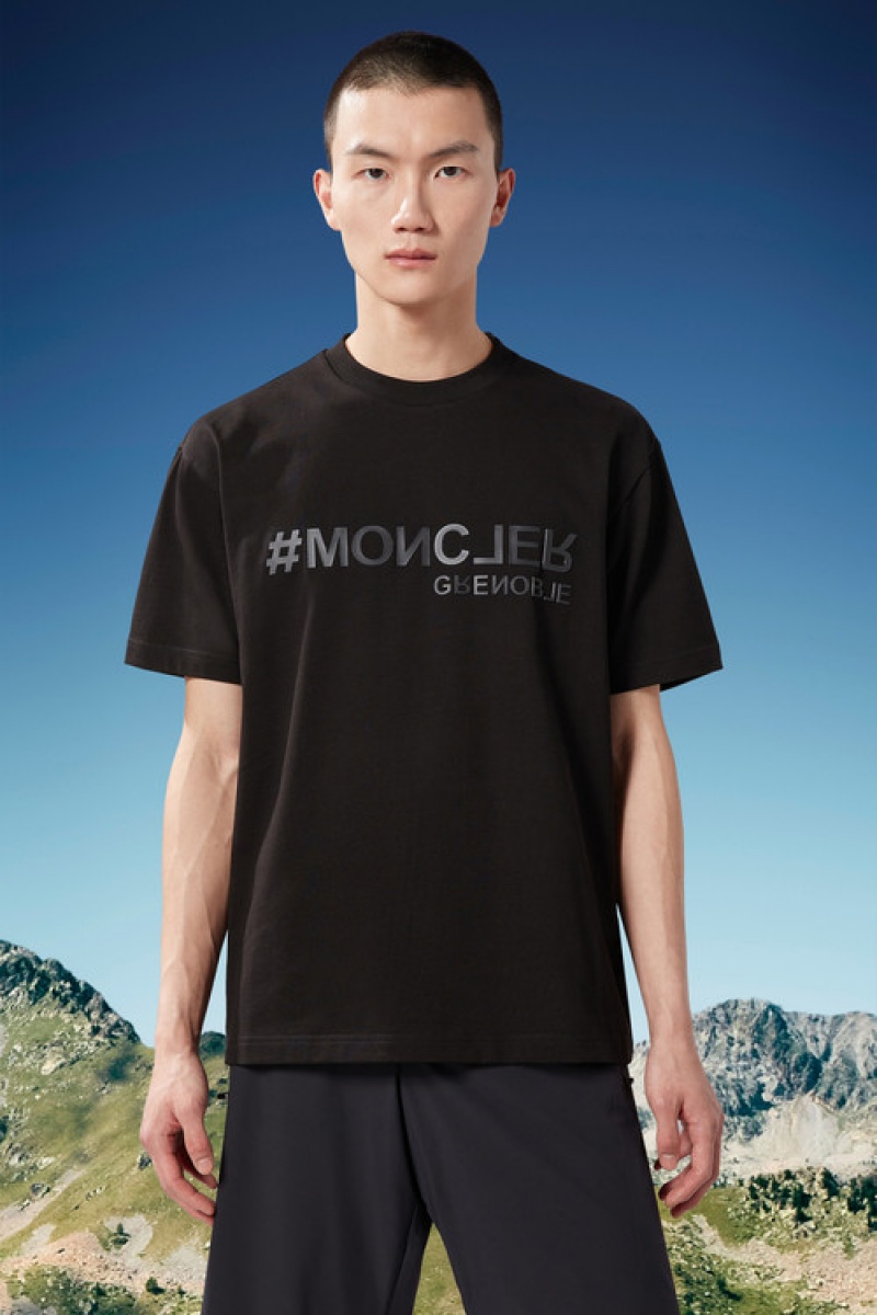 Camiseta Moncler Logo T Hombre Negros | PSOD-70523