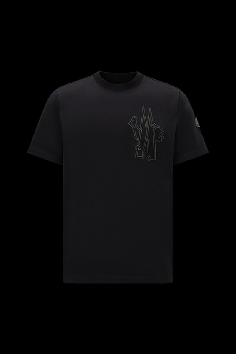 Camiseta Moncler Logo T Hombre Negros | SKVN-29085