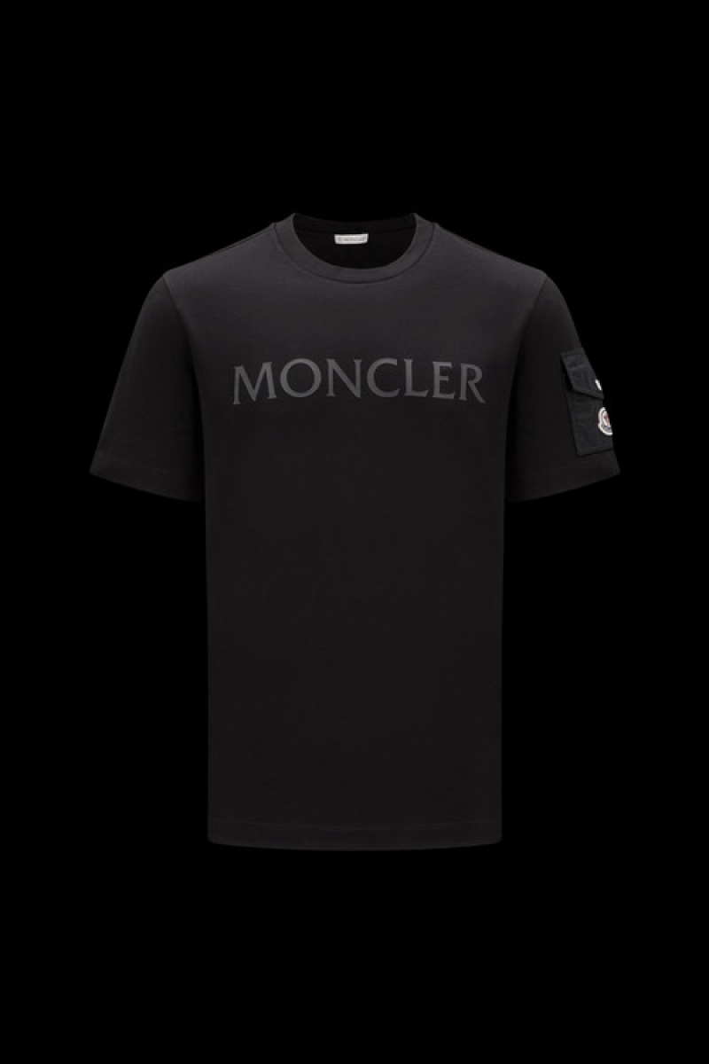 Camiseta Moncler Logo T Hombre Negros | SFWD-92457