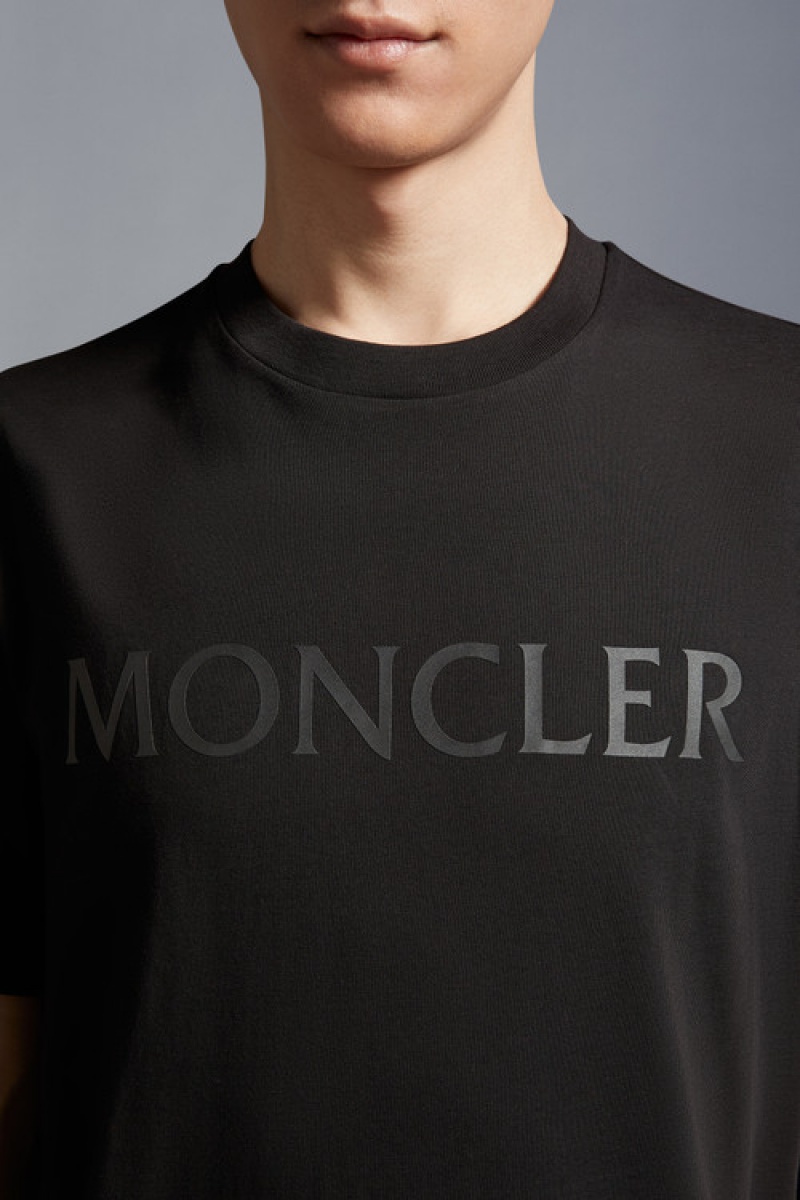 Camiseta Moncler Logo T Hombre Negros | SFWD-92457