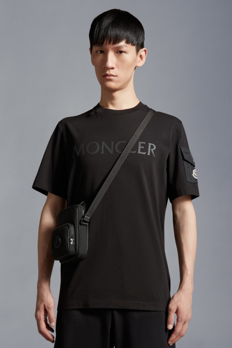 Camiseta Moncler Logo T Hombre Negros | SFWD-92457