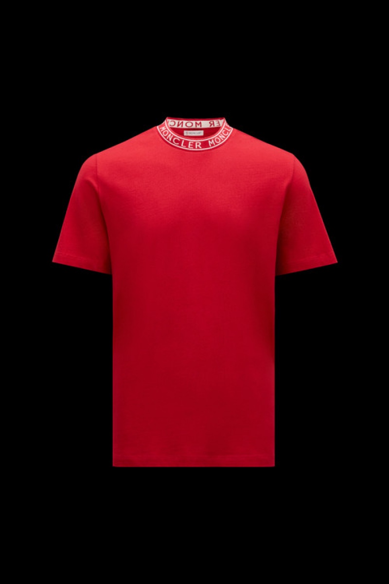 Camiseta Moncler Logo T Hombre Rojos | WTDZ-35984