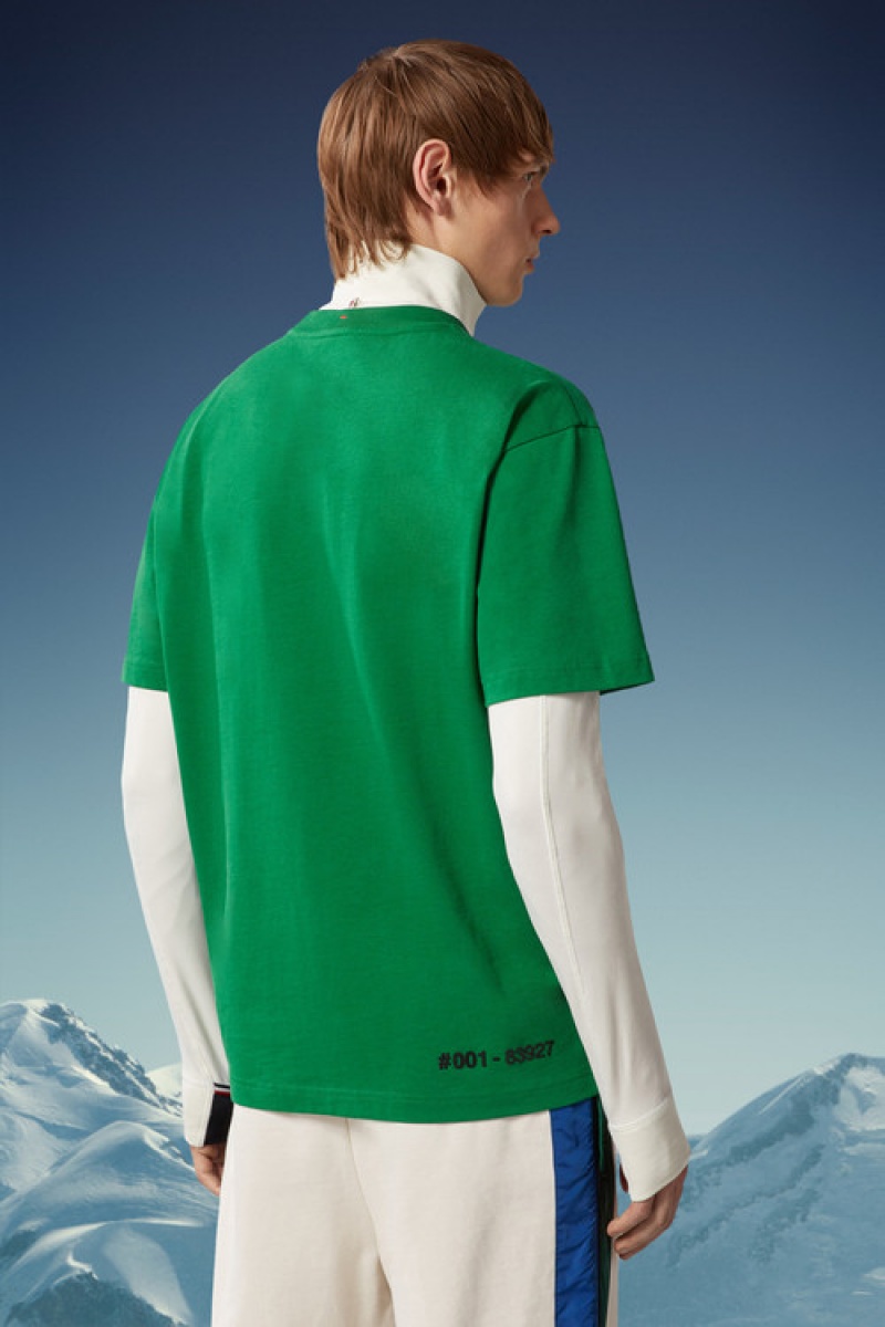 Camiseta Moncler Logo T Hombre Verdes Claro | GVSQ-94176