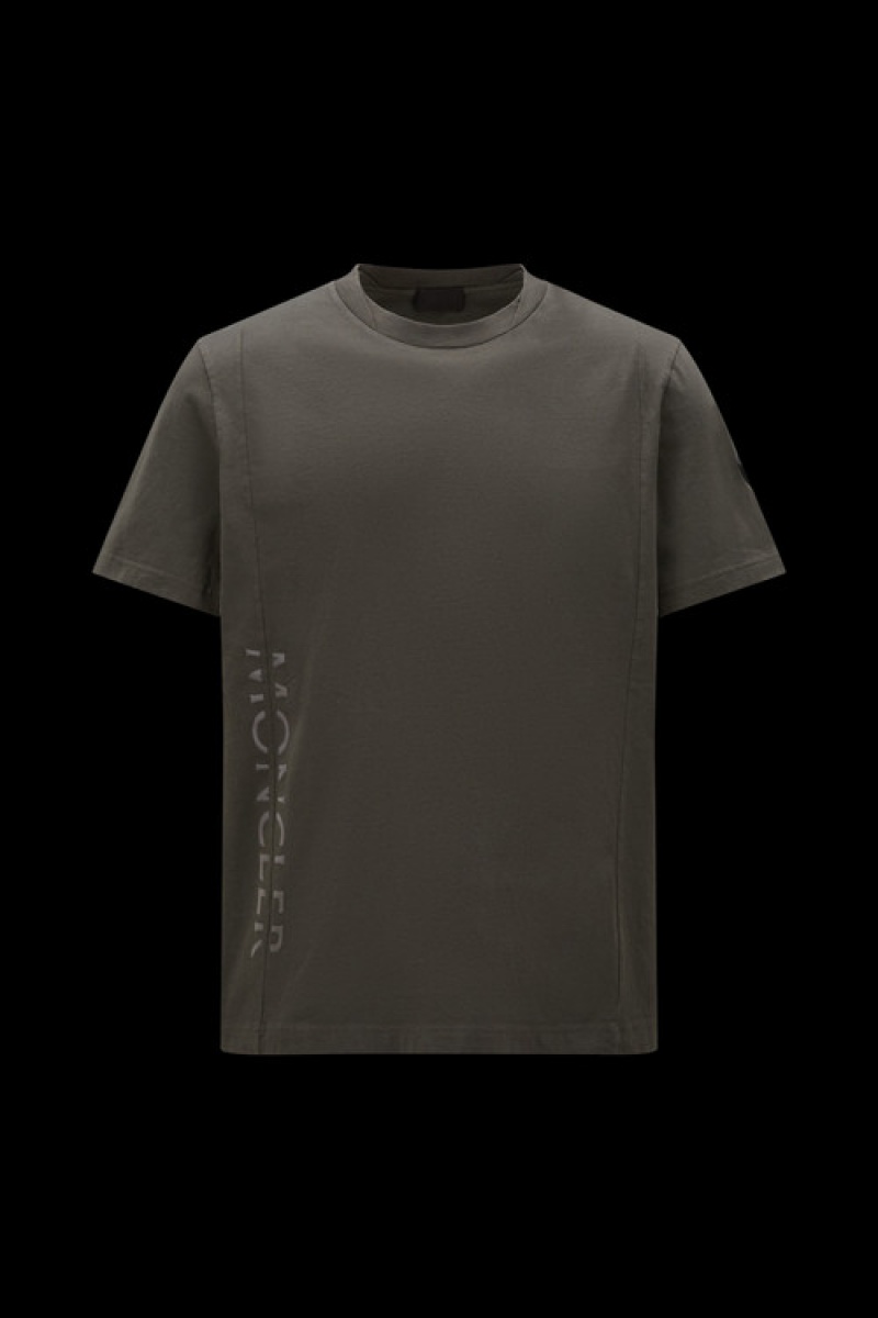 Camiseta Moncler Logo T Hombre Verdes Oscuro | GTQZ-60483