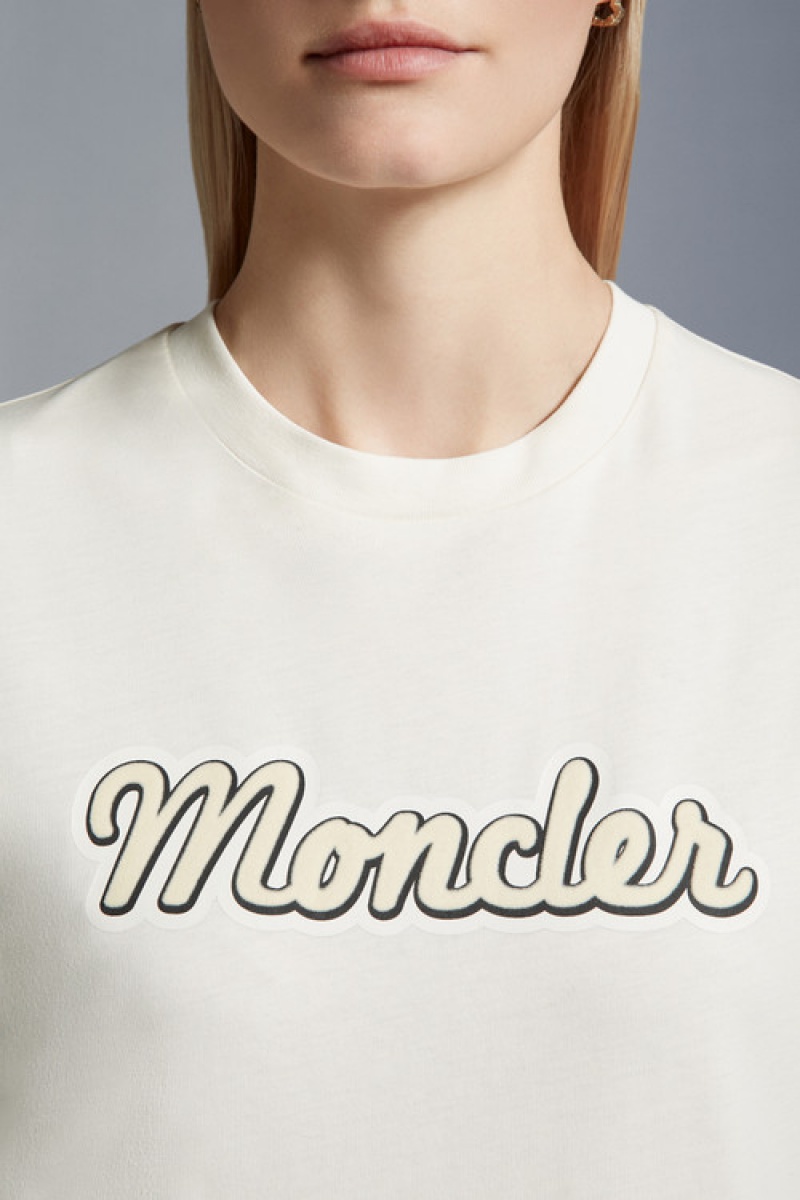 Camiseta Moncler Logo T Mujer Blancos | KBHT-19327