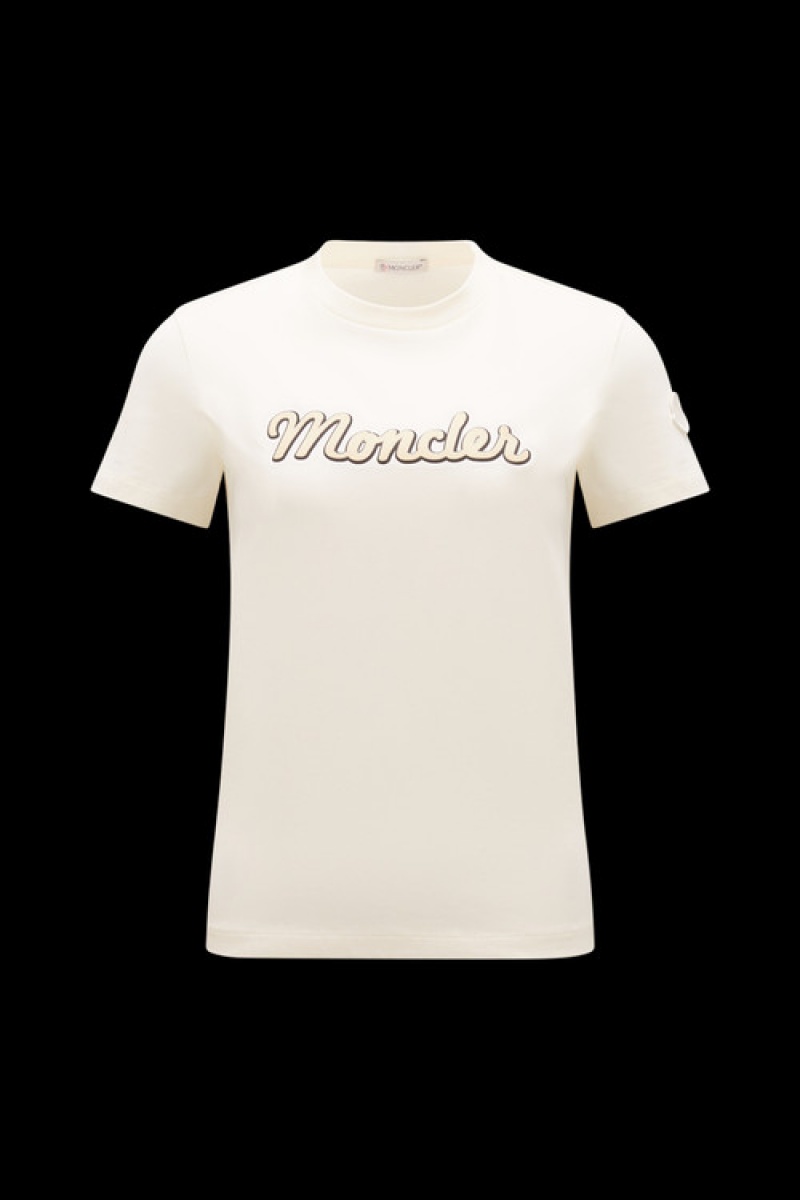 Camiseta Moncler Logo T Mujer Blancos | KBHT-19327