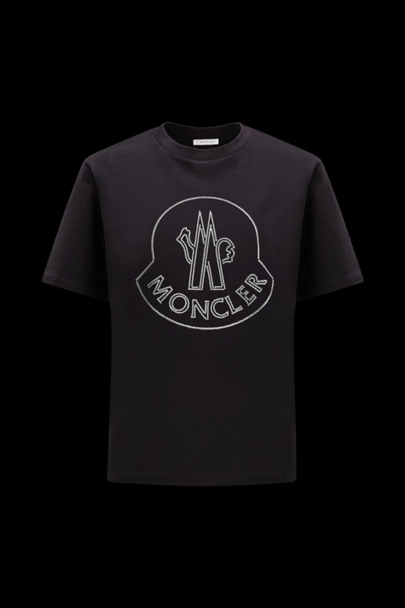 Camiseta Moncler Logo T Mujer Negros | CNES-92608