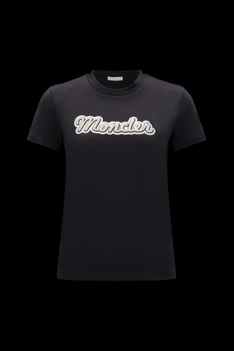 Camiseta Moncler Logo T Mujer Negros | GXLV-02491