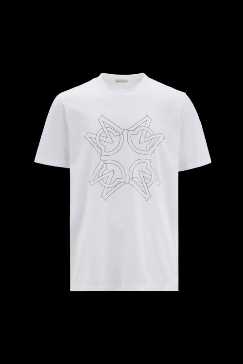 Camiseta Moncler Monogram Motif T Hombre Blancos | NOFC-41568