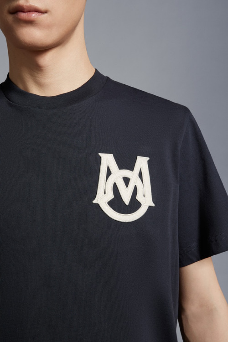 Camiseta Moncler Monogram T Hombre Azul Marino Azules | SXLU-69138