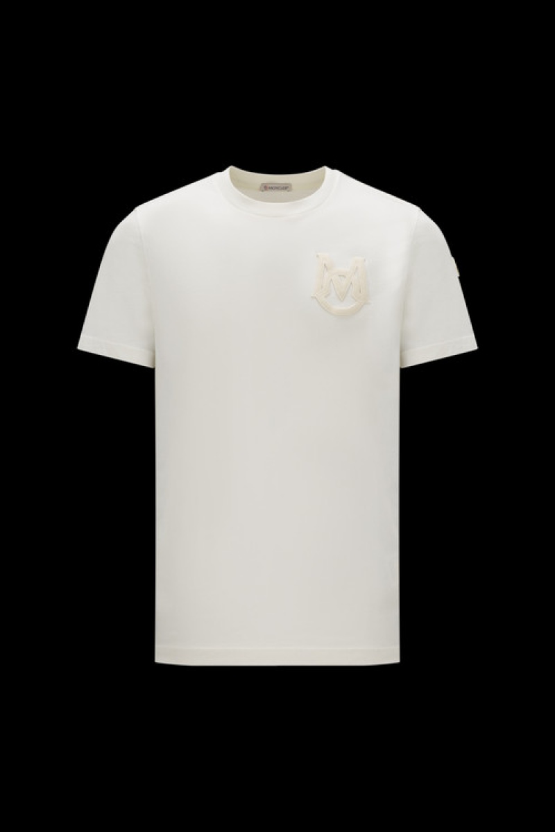 Camiseta Moncler Monogram T Hombre Blancos | VJRW-63071