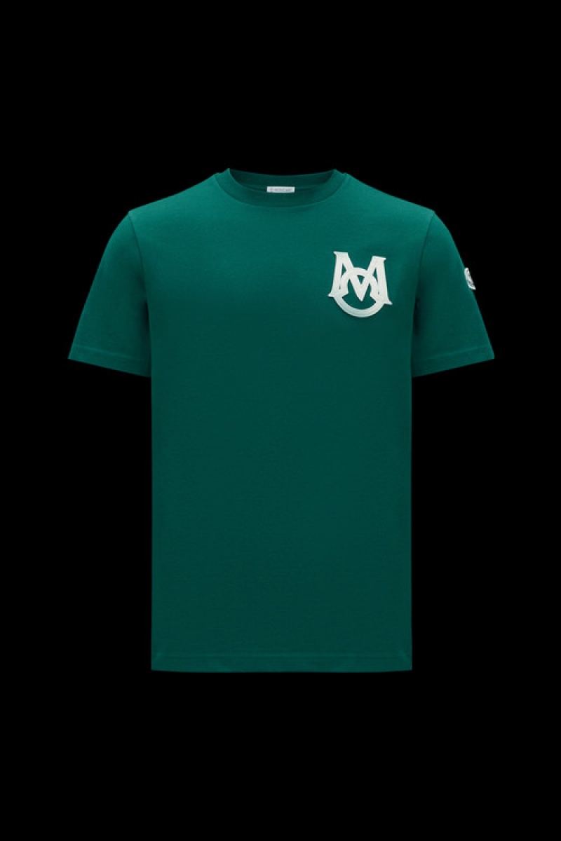 Camiseta Moncler Monogram T Hombre Turquesa Verdes | ABPT-38601