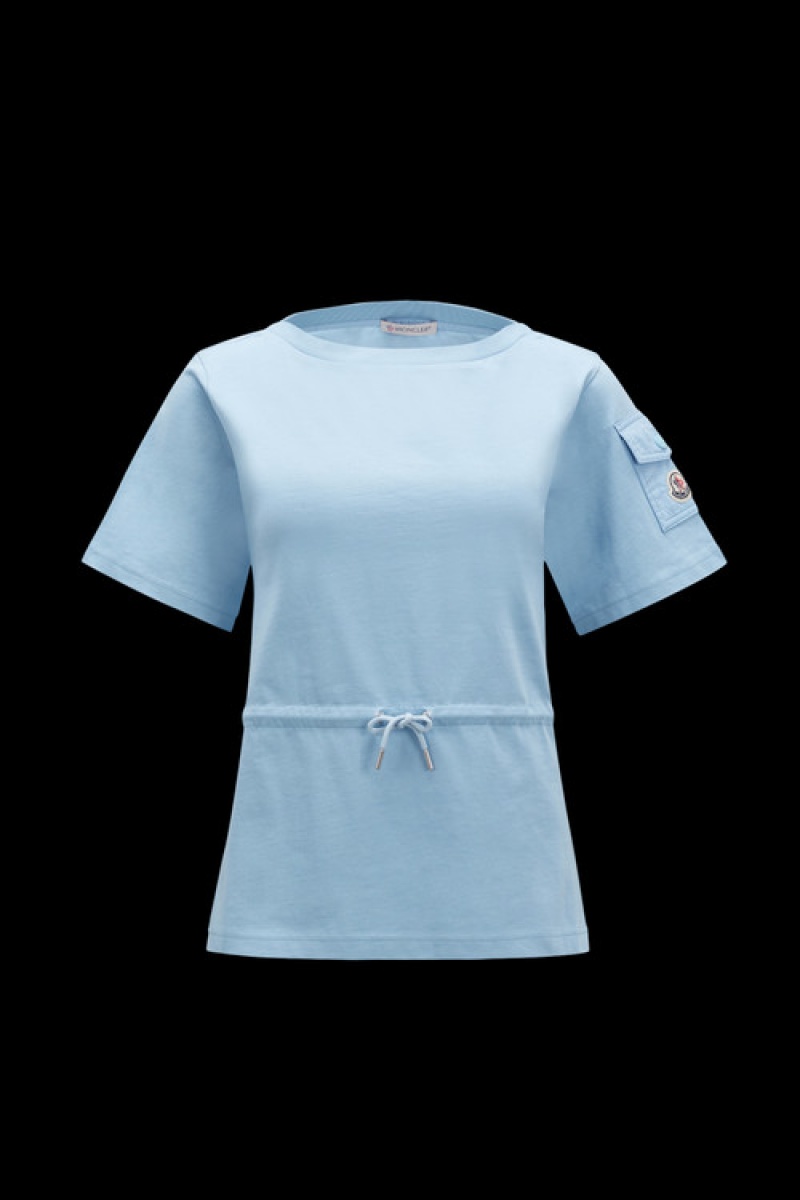 Camiseta Moncler Peplum T Mujer Azules Claro | XPLR-54890