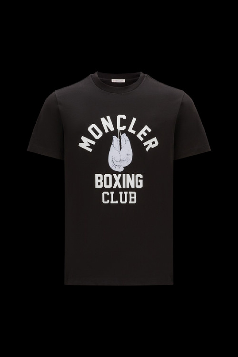 Camiseta Moncler Printed Motif T Hombre Negros | FIGE-79862