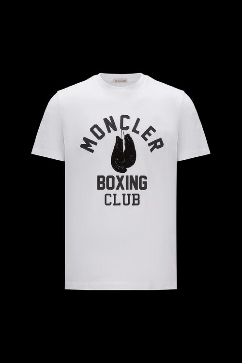 Camiseta Moncler Printed Motif T Hombre Blancos | ABEJ-97283