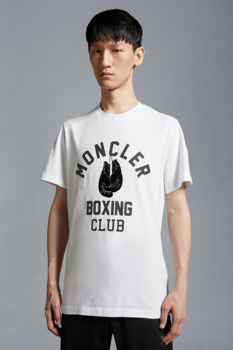 Camiseta Moncler Printed Motif T Hombre Blancos | ABEJ-97283