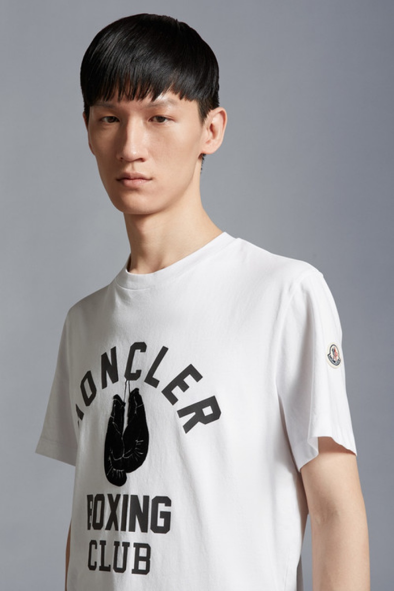 Camiseta Moncler Printed Motif T Hombre Blancos | ABEJ-97283