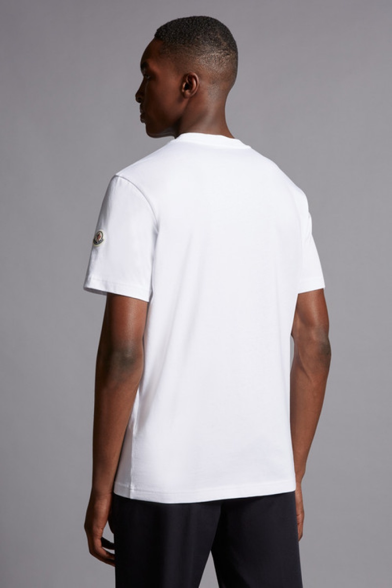 Camiseta Moncler Printed Motif T Hombre Blancos | IYAS-47695