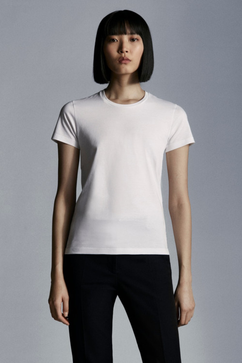 Camiseta Moncler Sleeve T Mujer Blancos | KAEF-59238