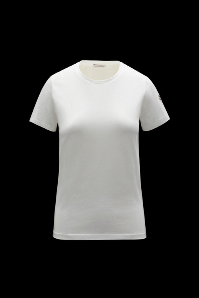 Camiseta Moncler Sleeve T Mujer Blancos | KAEF-59238