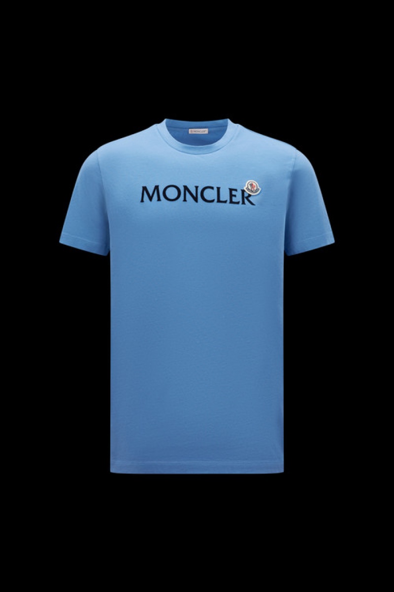 Camiseta Moncler With Estampados Hombre Azules Oscuro | GJPX-25783