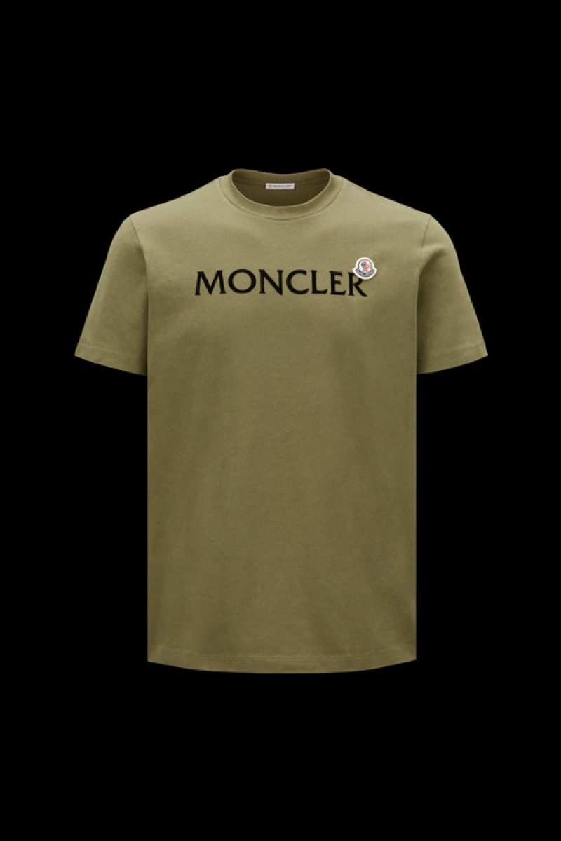 Camiseta Moncler With Estampados Hombre Verde Oliva Verdes | AOCP-13702