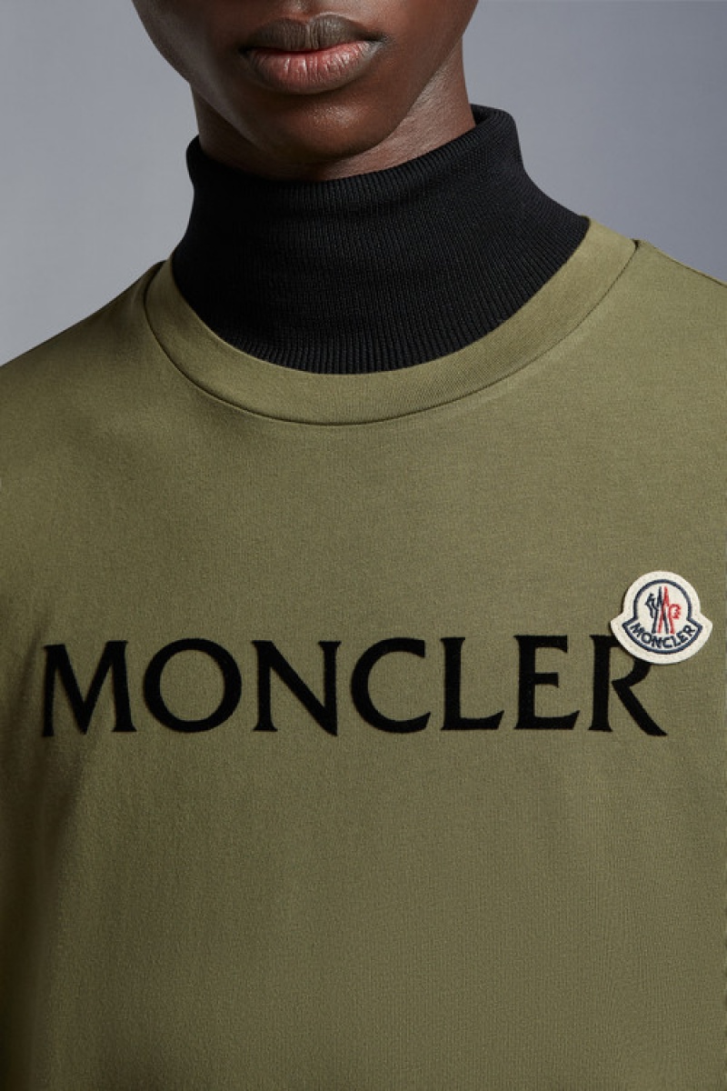 Camiseta Moncler With Estampados Hombre Verde Oliva Verdes | AOCP-13702