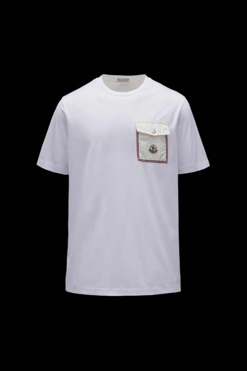 Camiseta Moncler With Pocket Hombre Blancos | YLMC-38079