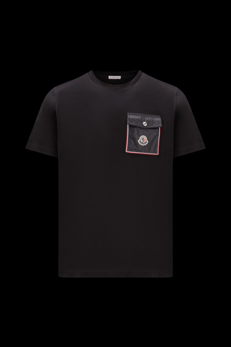 Camiseta Moncler With Pocket Hombre Negros | FRSM-57643