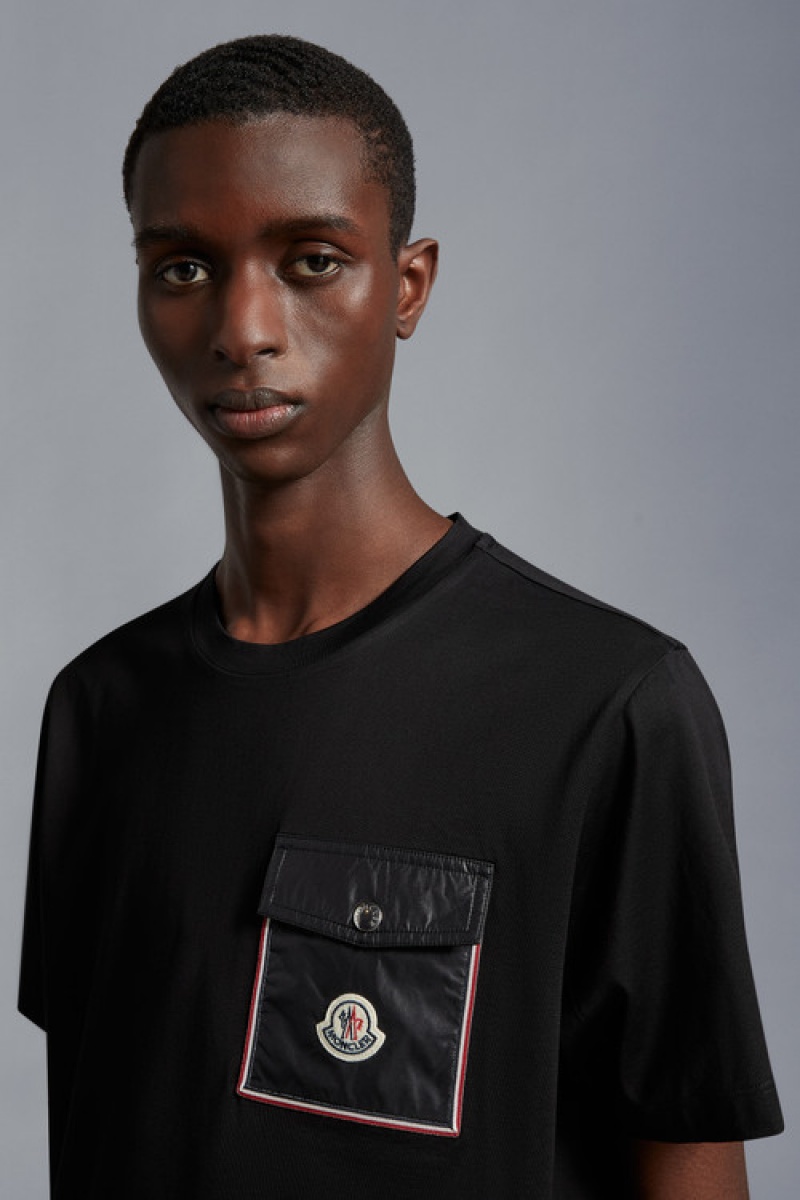 Camiseta Moncler With Pocket Hombre Negros | FRSM-57643