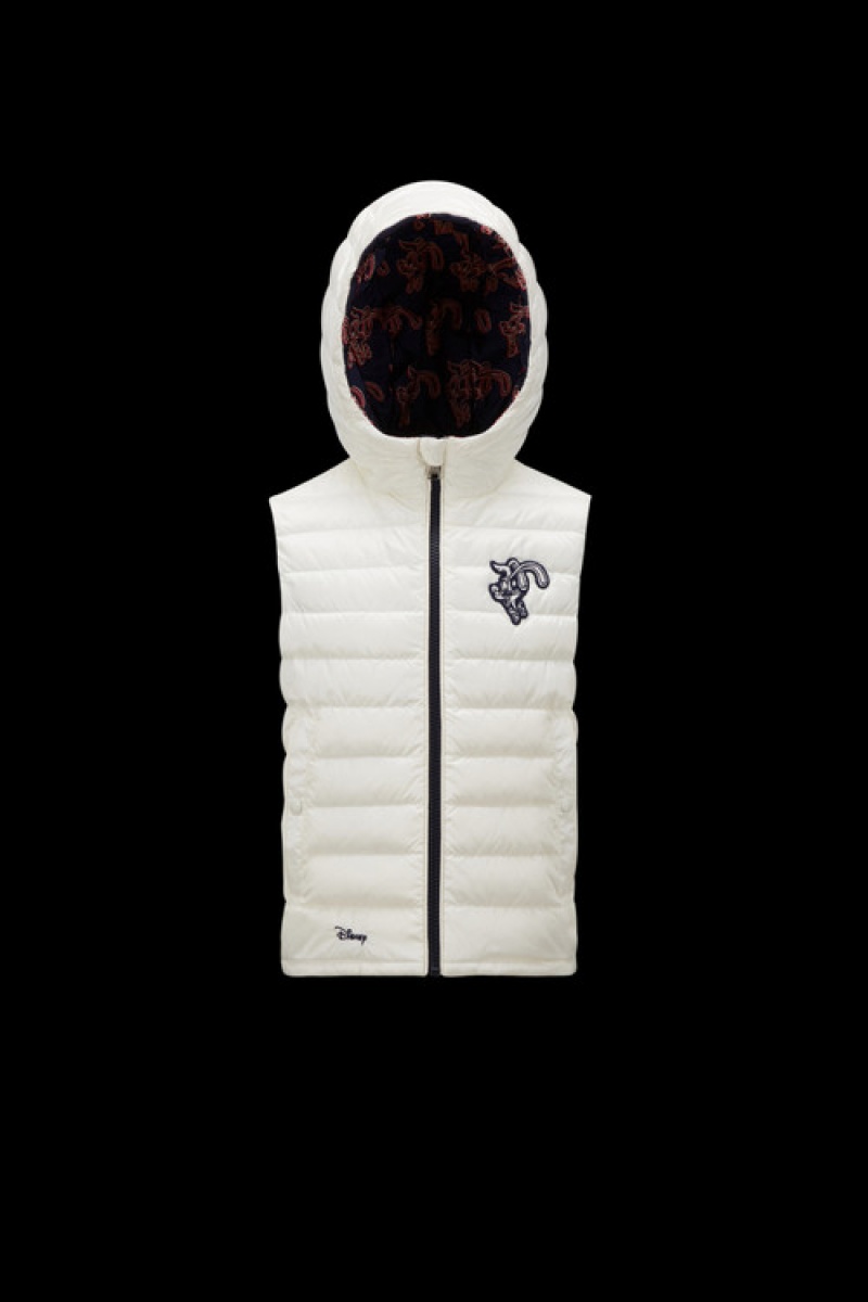 Chaleco Moncler Reversible Niña Blancos Azules | MYSK-48712