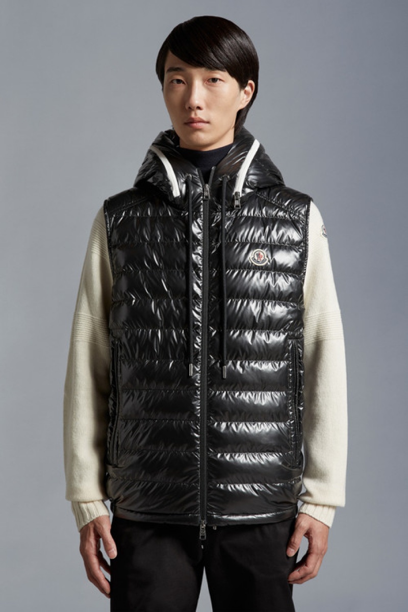 Chaleco de Plumas Moncler Akaishi Hombre Negros | NELT-37120