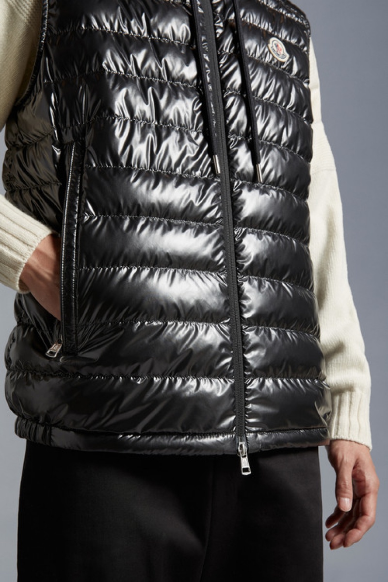 Chaleco de Plumas Moncler Akaishi Hombre Negros | NELT-37120