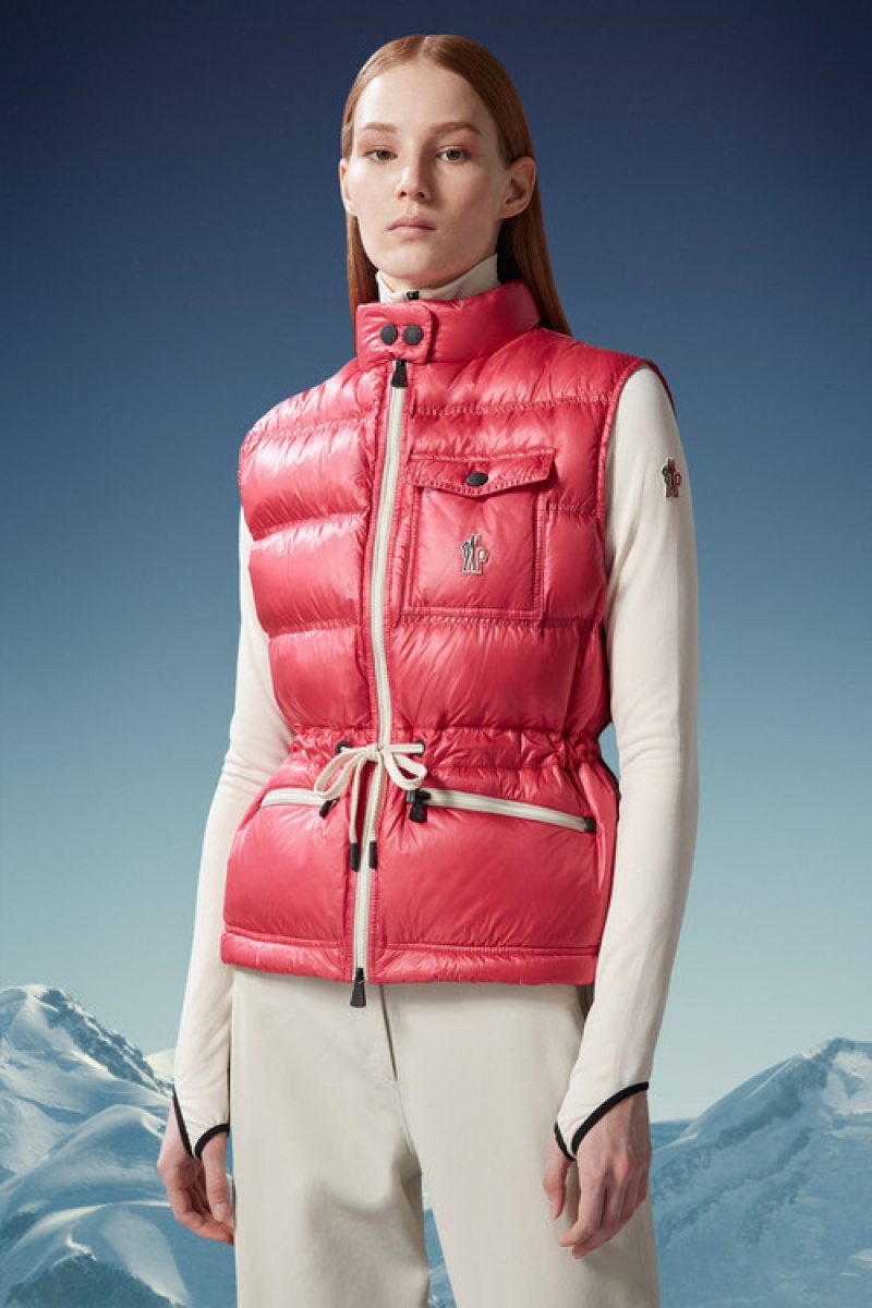 Chaleco de Plumas Moncler Arolles Mujer Fucsia | QRKJ-82596