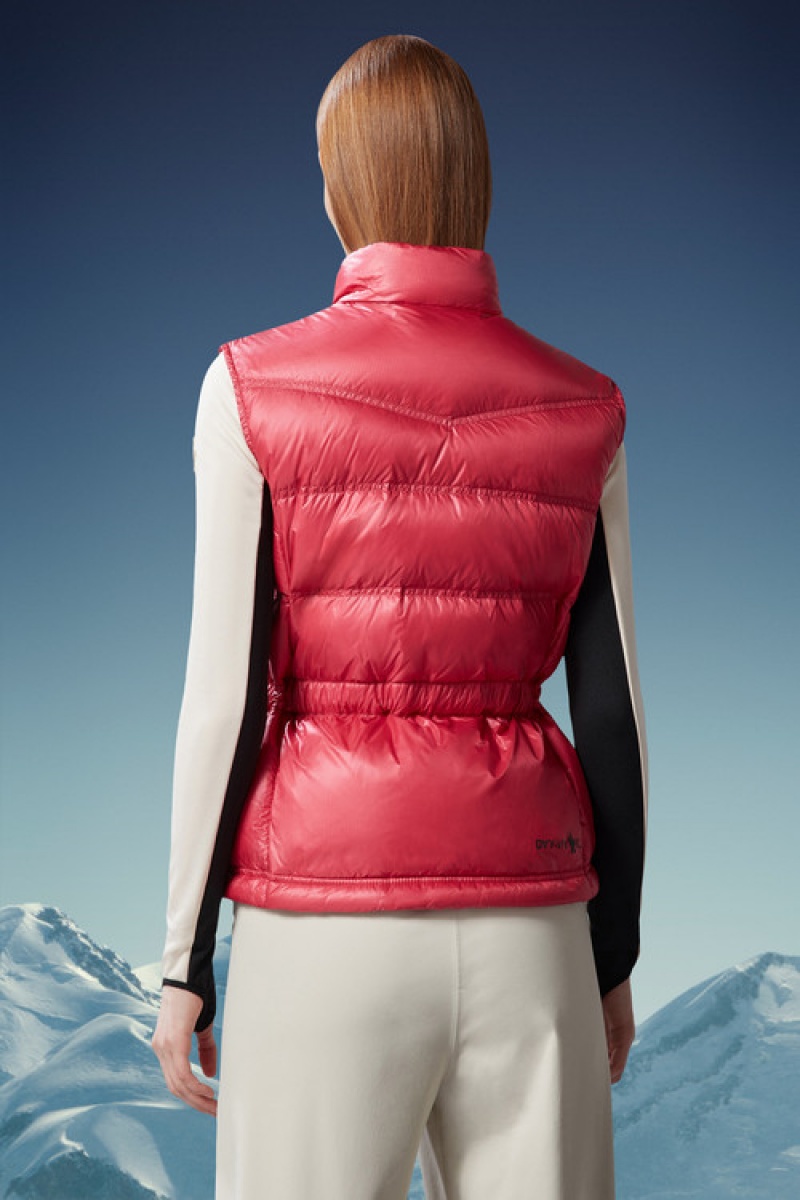 Chaleco de Plumas Moncler Arolles Mujer Fucsia | QRKJ-82596