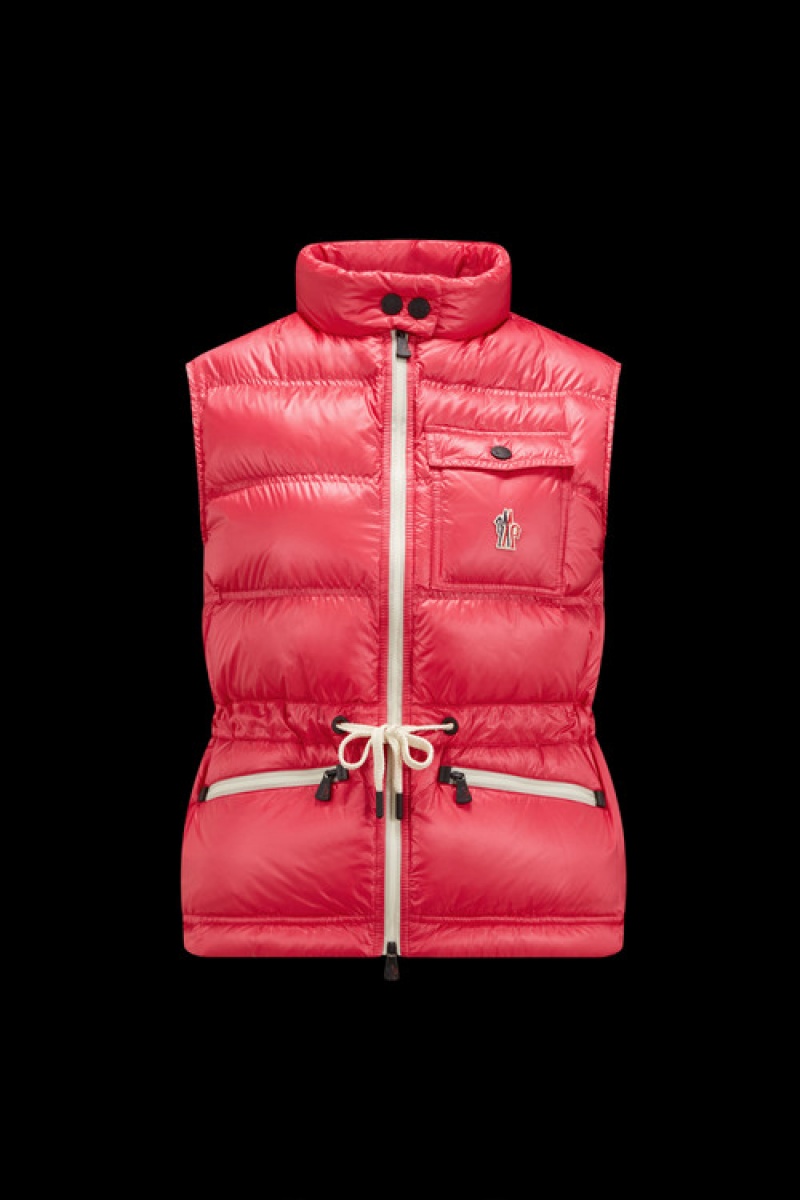 Chaleco de Plumas Moncler Arolles Mujer Fucsia | QRKJ-82596