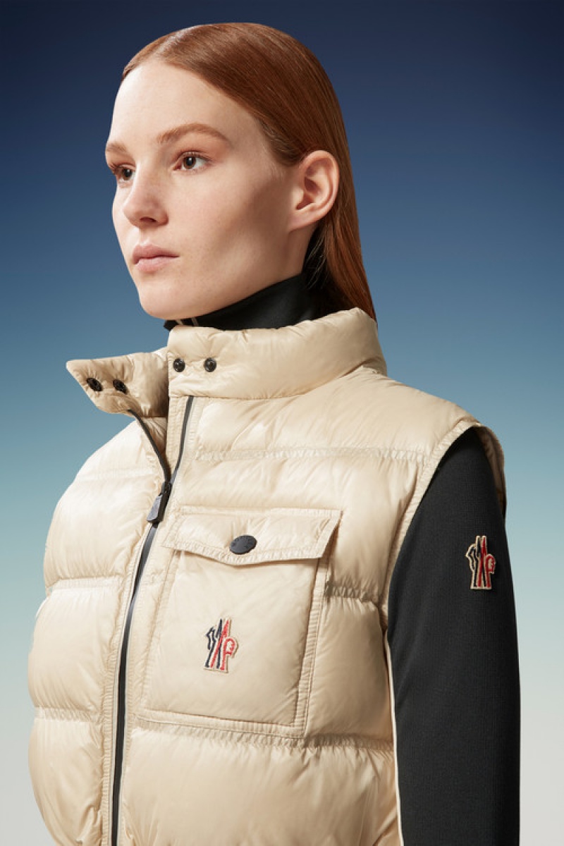 Chaleco de Plumas Moncler Arolles Mujer Blancos | UVXP-72519