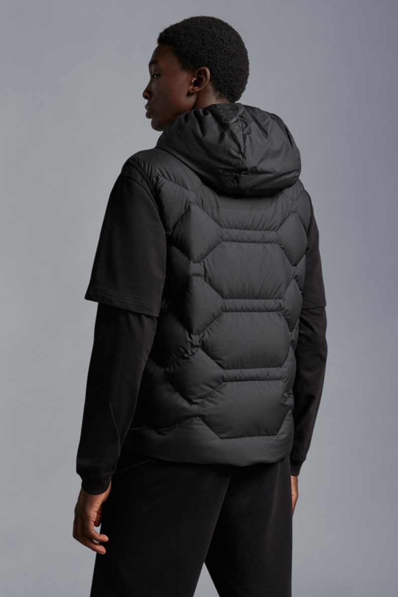 Chaleco de Plumas Moncler Atik Hombre Negros | VXHI-93620