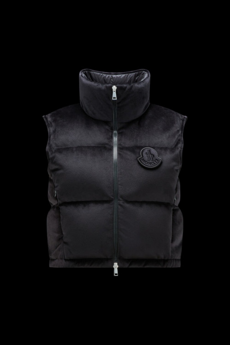 Chaleco de Plumas Moncler Blavet Mujer Negros | DITJ-87105