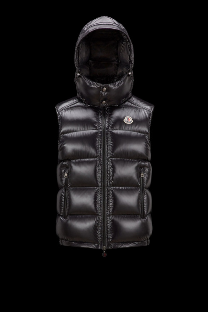 Chaleco de Plumas Moncler Bormes Hombre Negros | ZEXN-53674