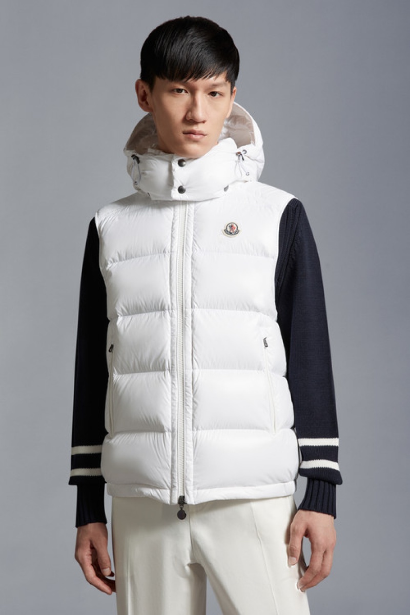 Chaleco de Plumas Moncler Bormes Hombre Blancos | ZJFC-97541