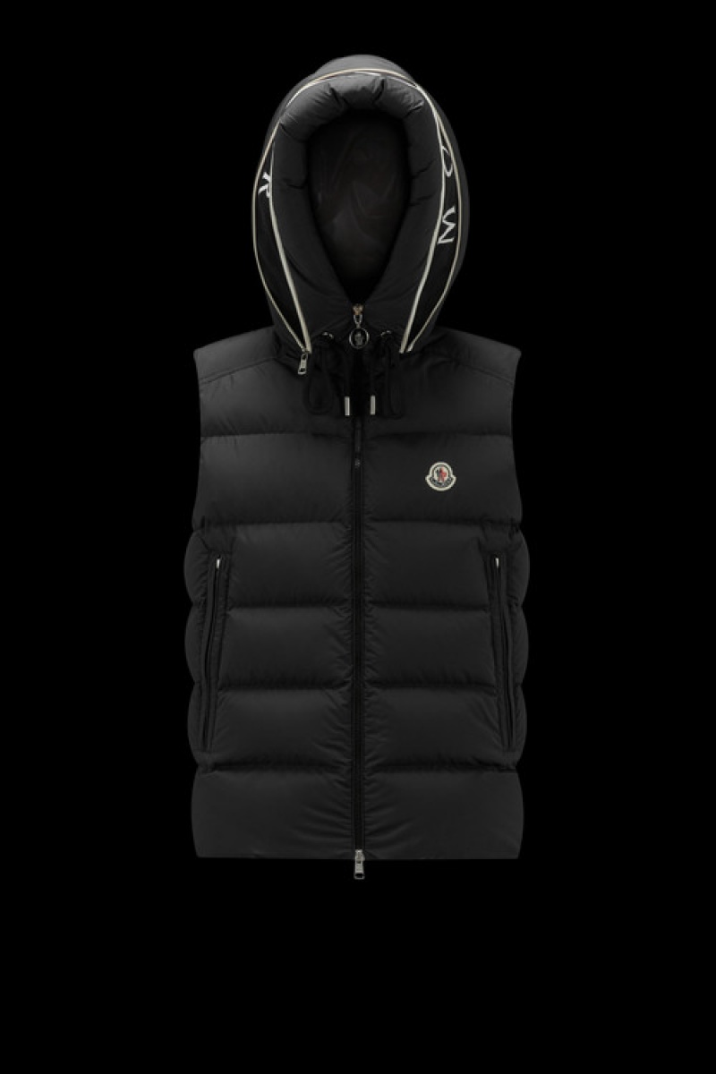 Chaleco de Plumas Moncler Cardamine Hombre Negros | CHBV-24785